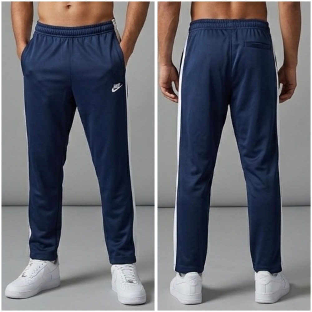 Nike Sportswear Men's Large Blue Straight Leg Ankle Zip Casual Outdoor Pants
